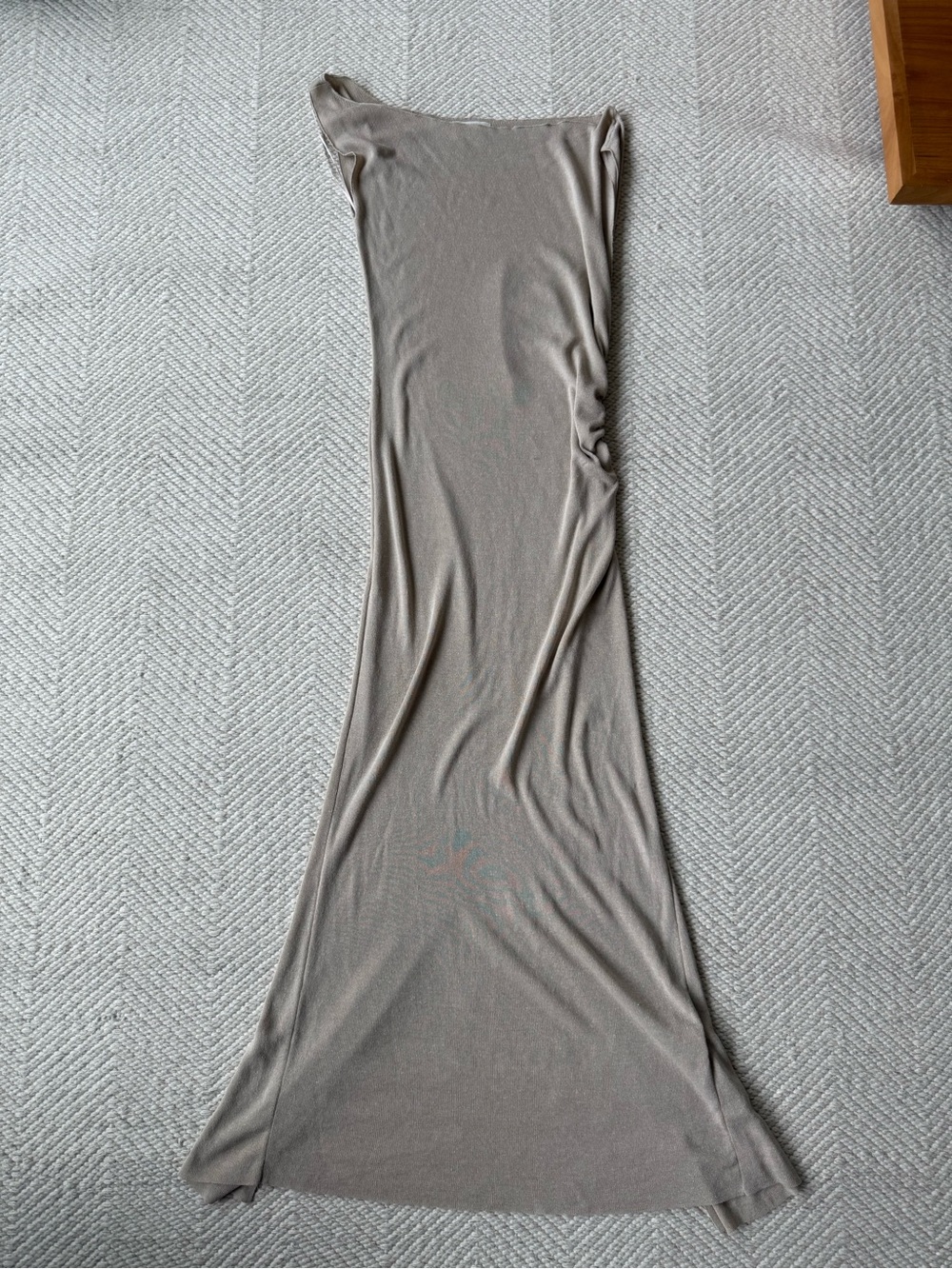 DISSH Poppy Asym Neutral Taupe /Tan Maxi Dress sz S